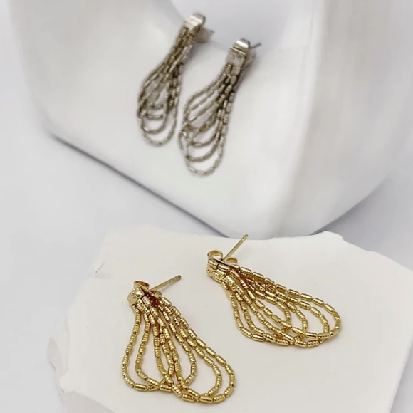 GP Tassel Chain Drop Earrings - Picture 5 of 5